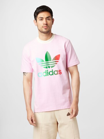 ADIDAS ORIGINALS T-Shirt 'Adicolor 70S Premium Trefoil' in Pink: Vorderseite