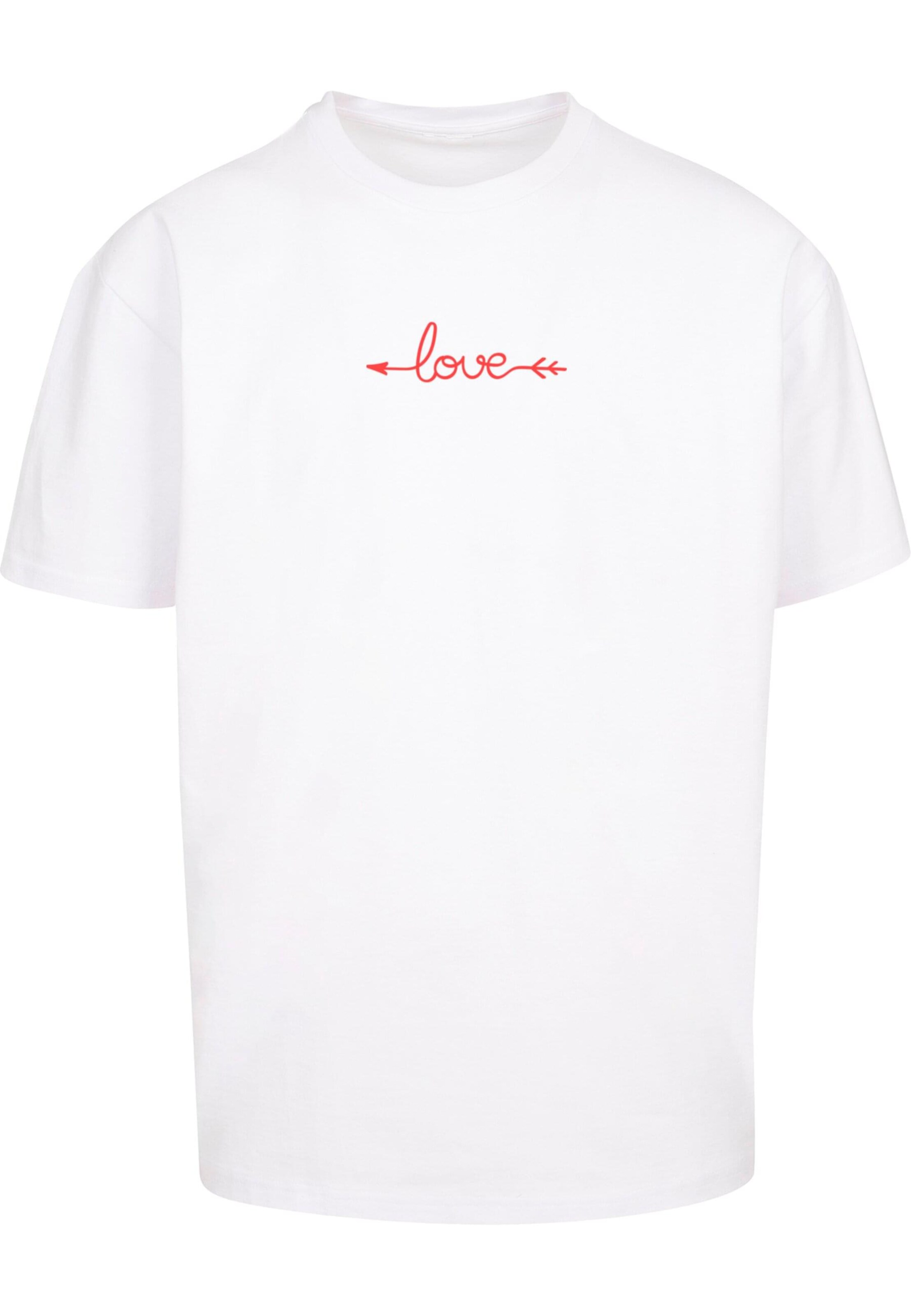 Maglietta 'Hugs & Love - Love Arrow' di Merchcode in bianco: frontale