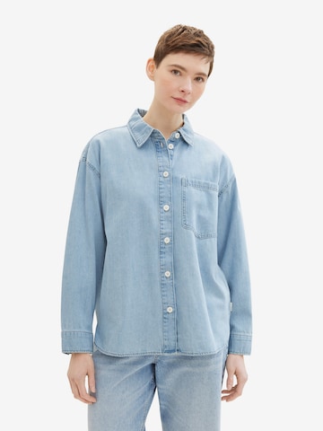 TOM TAILOR DENIM Blouse in Blue: front