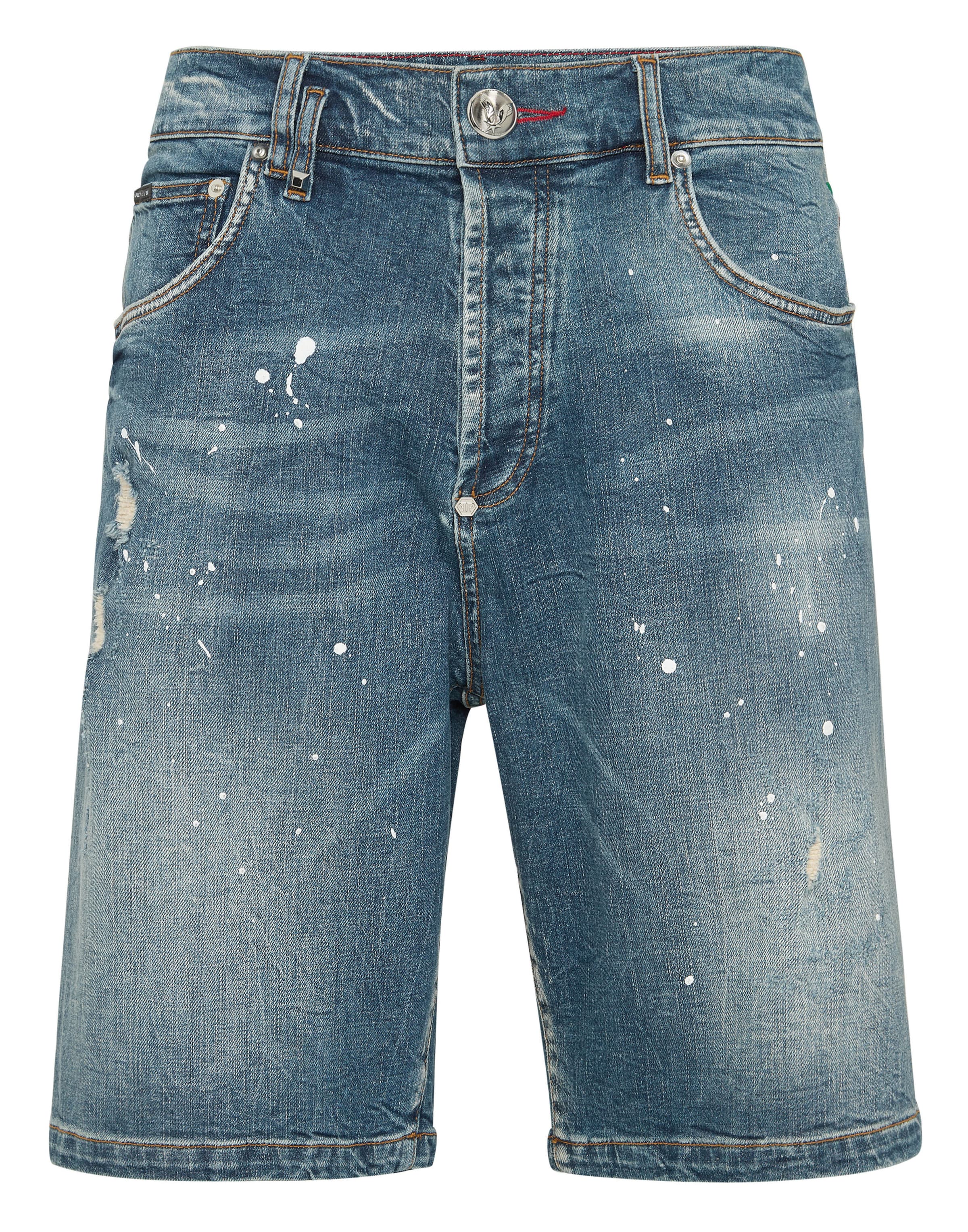 Philipp Plein Regular Jeans 'Skull' in Blauw: voorkant