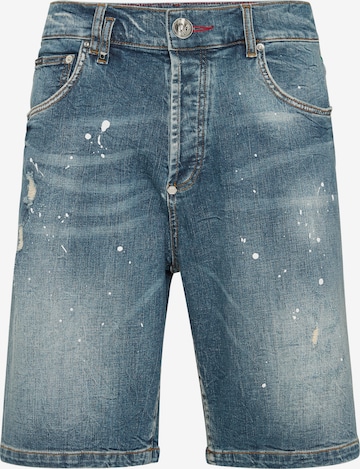 Philipp Plein Regular Jeans 'Skull' in Blauw: voorkant