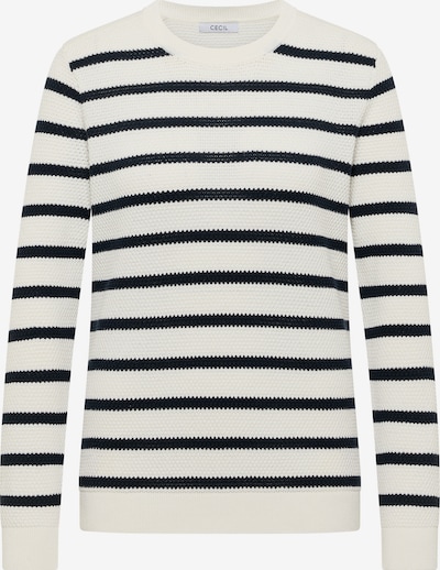 CECIL Pullover in L in marine / wollweiß, Produktansicht
