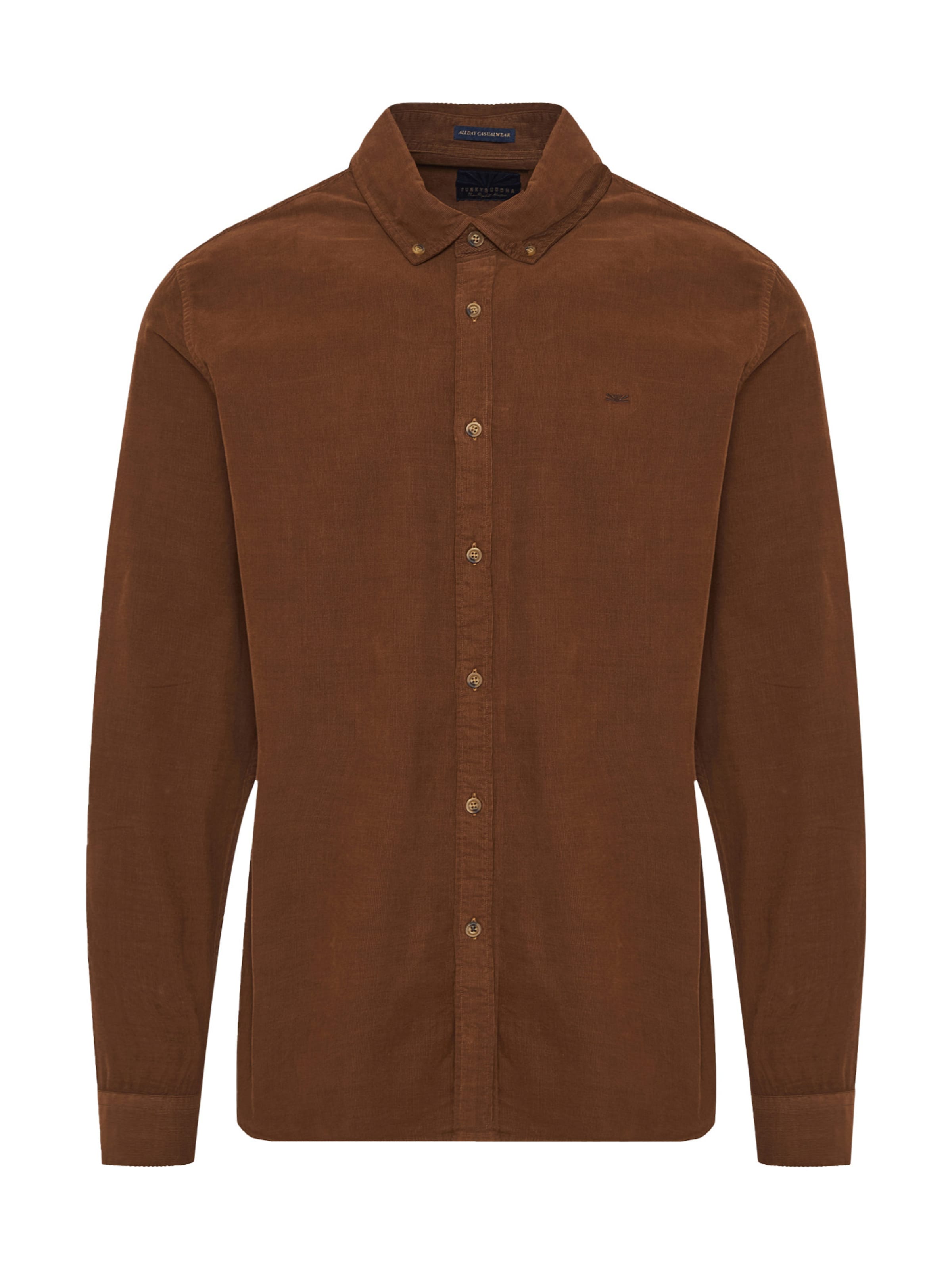Funky Buddha Regular fit Skjorta i brun: framsida