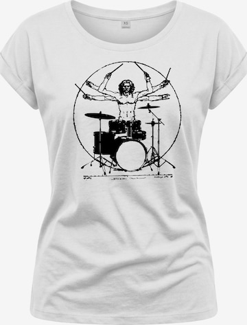 MAKAYA Shirt 'Drummer' in White: front