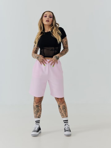 ABOUT YOU x Sharlota Regular Pants 'Tessa' in Pink
