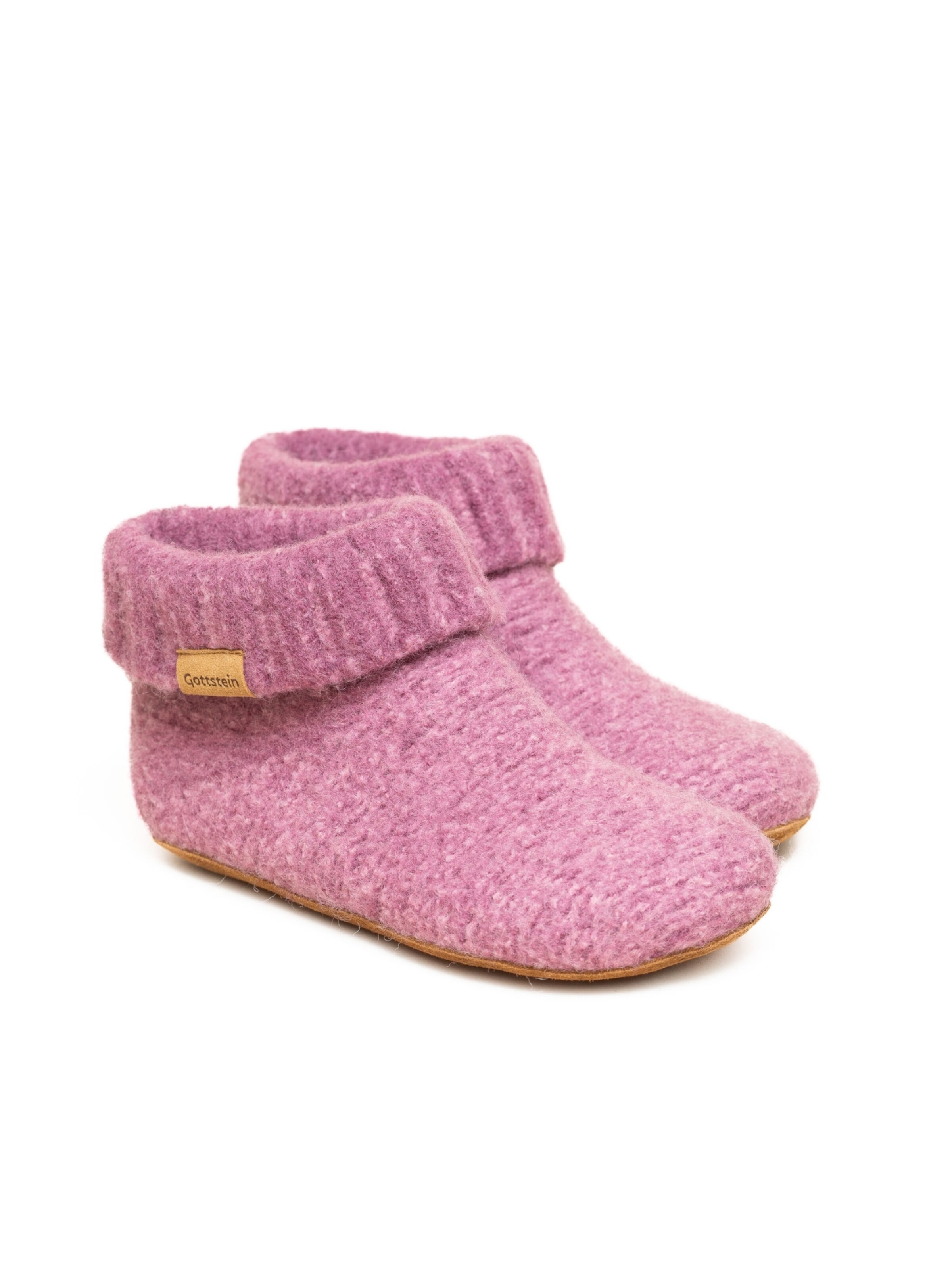 Gottstein Slippers 'Hüttenschuhe Knit Boot' in Pink