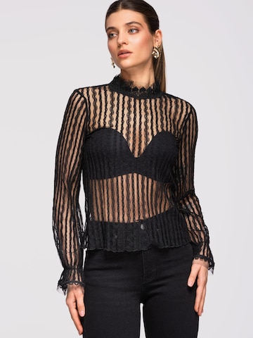 Ombre Bluse‌‌‌‌‌‌‌ in Schwarz: Vorderseite