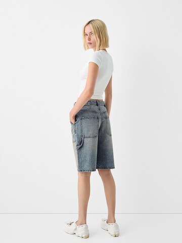 Bershka Ohlapna forma Kavbojke | modra barva