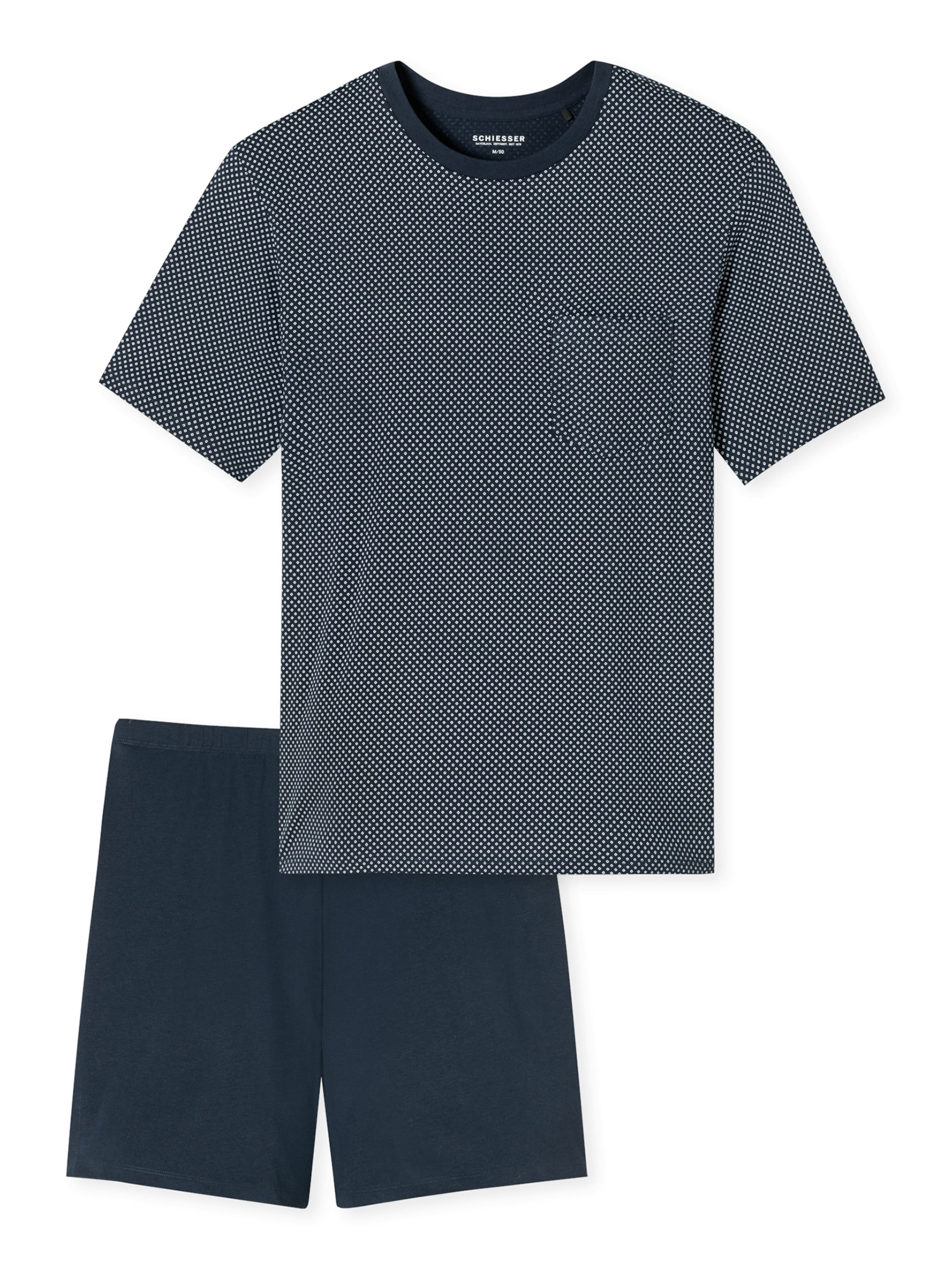 Pyjama long 'Schlafanzug kurz - Comfort Essentials' SCHIESSER en bleu : devant