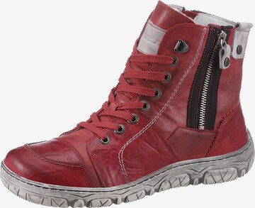 KRISBUT Lace-Up Ankle Boots in Red: front