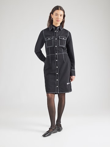 KARL LAGERFELD JEANS Платье-рубашка в Черный: спереди