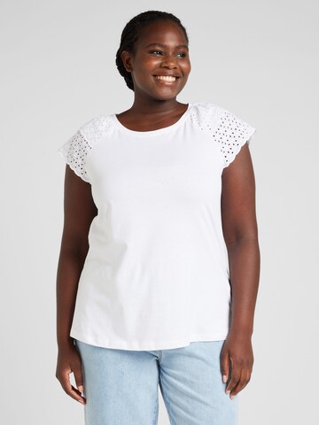 ONLY Carmakoma - Camiseta 'XIANA' en blanco: frente