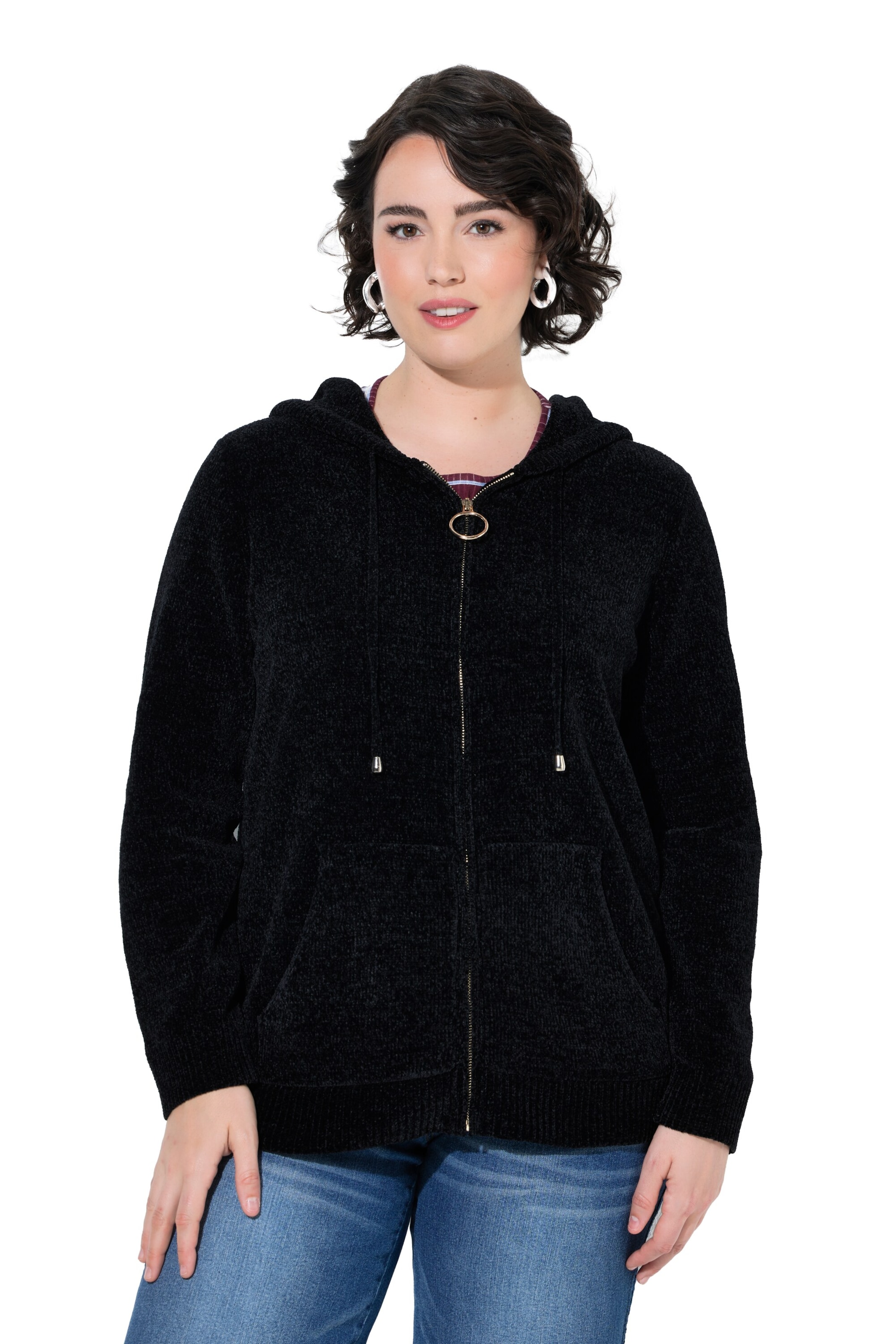 Ulla Popken Knit cardigan in Black: front