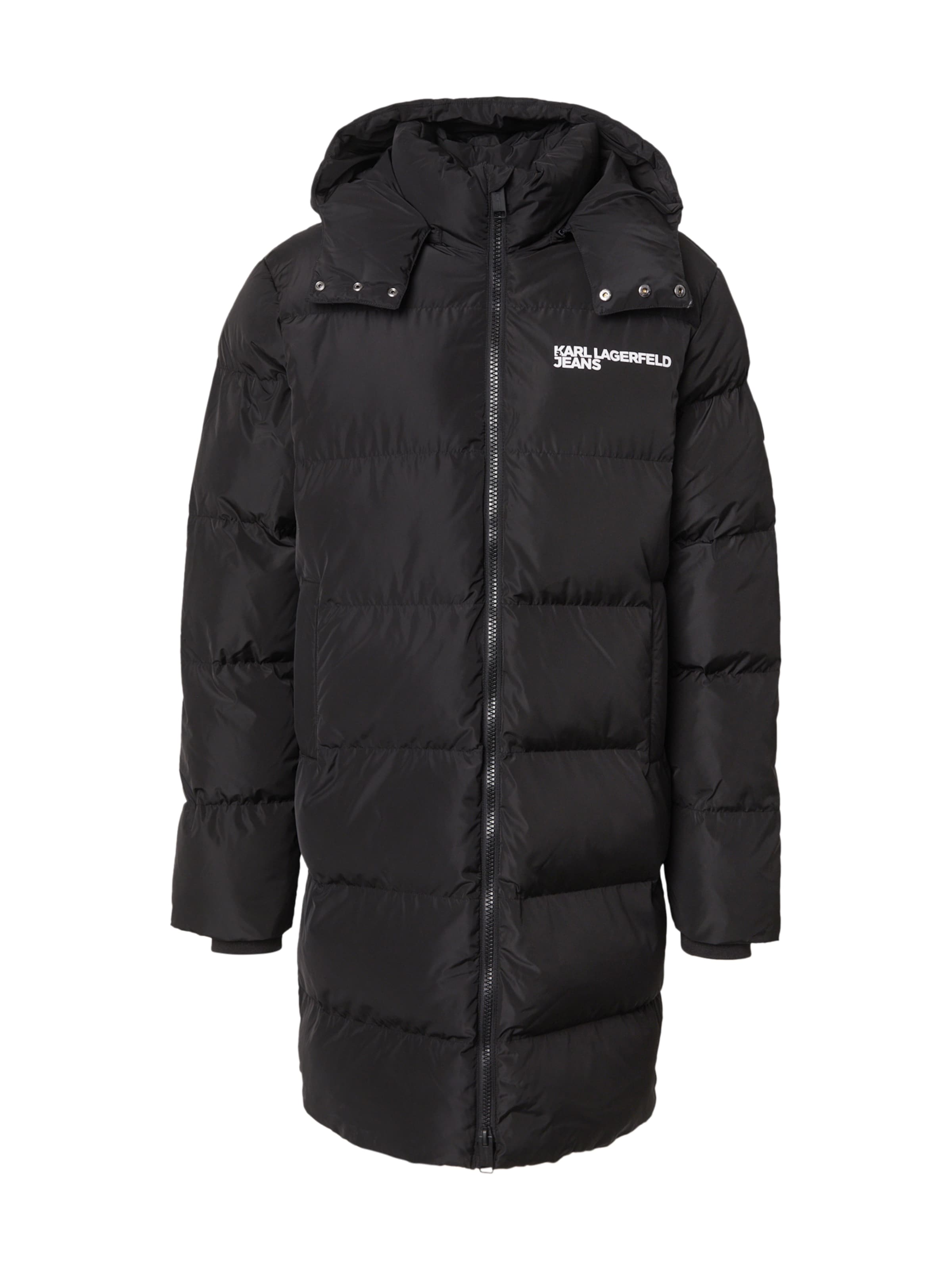 KARL LAGERFELD JEANS Zimní parka – černá: přední strana