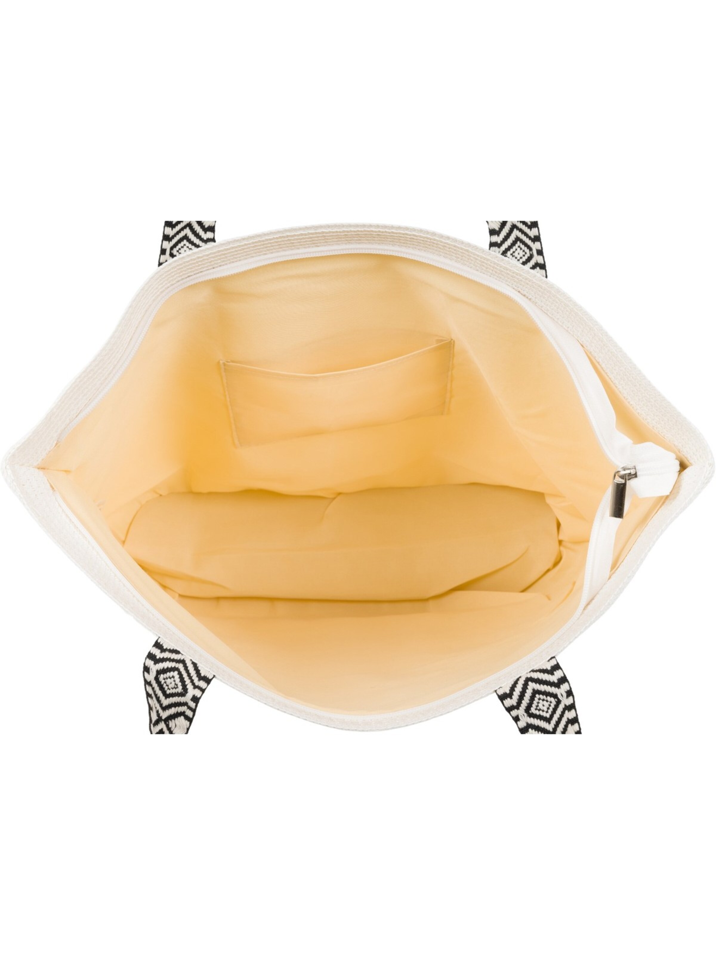 styleBREAKER Beach bag 'Papierstroh Strandtasche Azteken Muster' in White