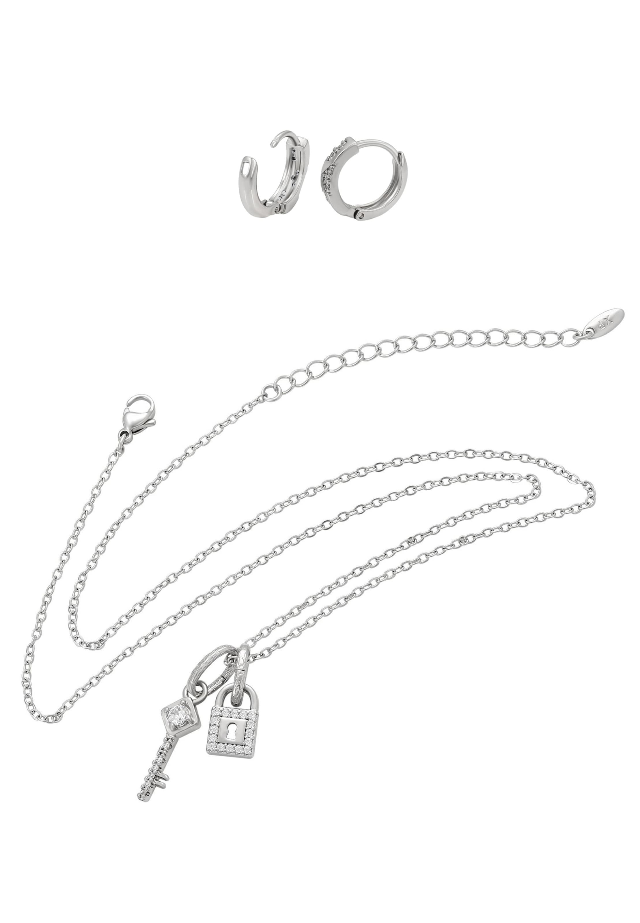 faina Jewelry Set in Silver: front