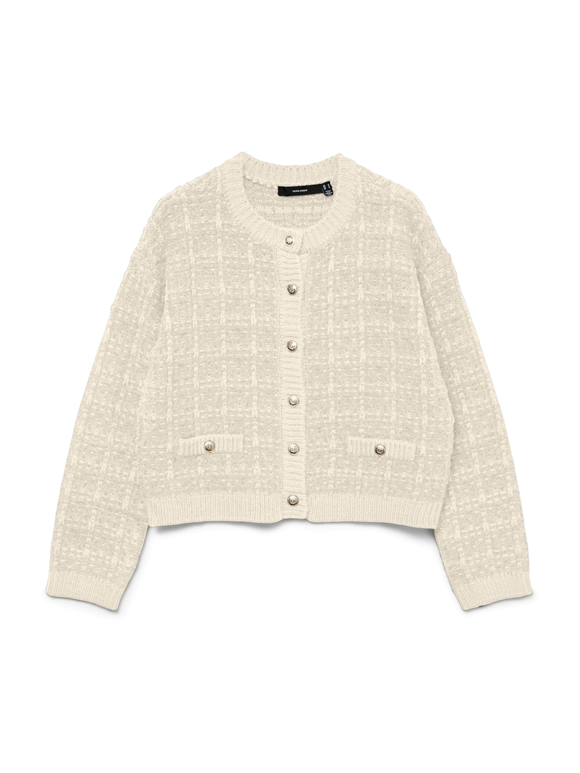 VERO MODA Πλεκτή ζακέτα 'VMHEATHER' σε μπεζ: μπροστά