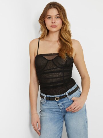 GUESS Shirt Bodysuit in Black: front