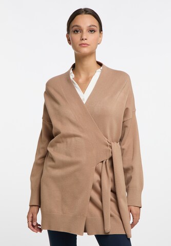 Cardigan 'Iridia' DreiMaster Klassik en beige : devant