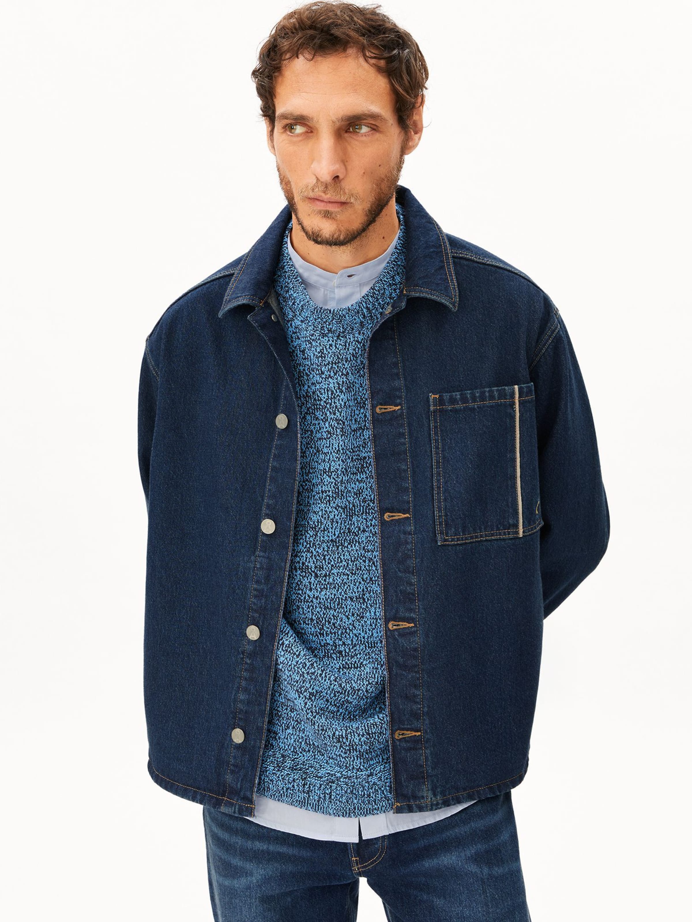 Veste mi-saison ARMEDANGELS en bleu : devant