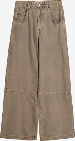 Wide Leg Jean Bershka en marron : devant