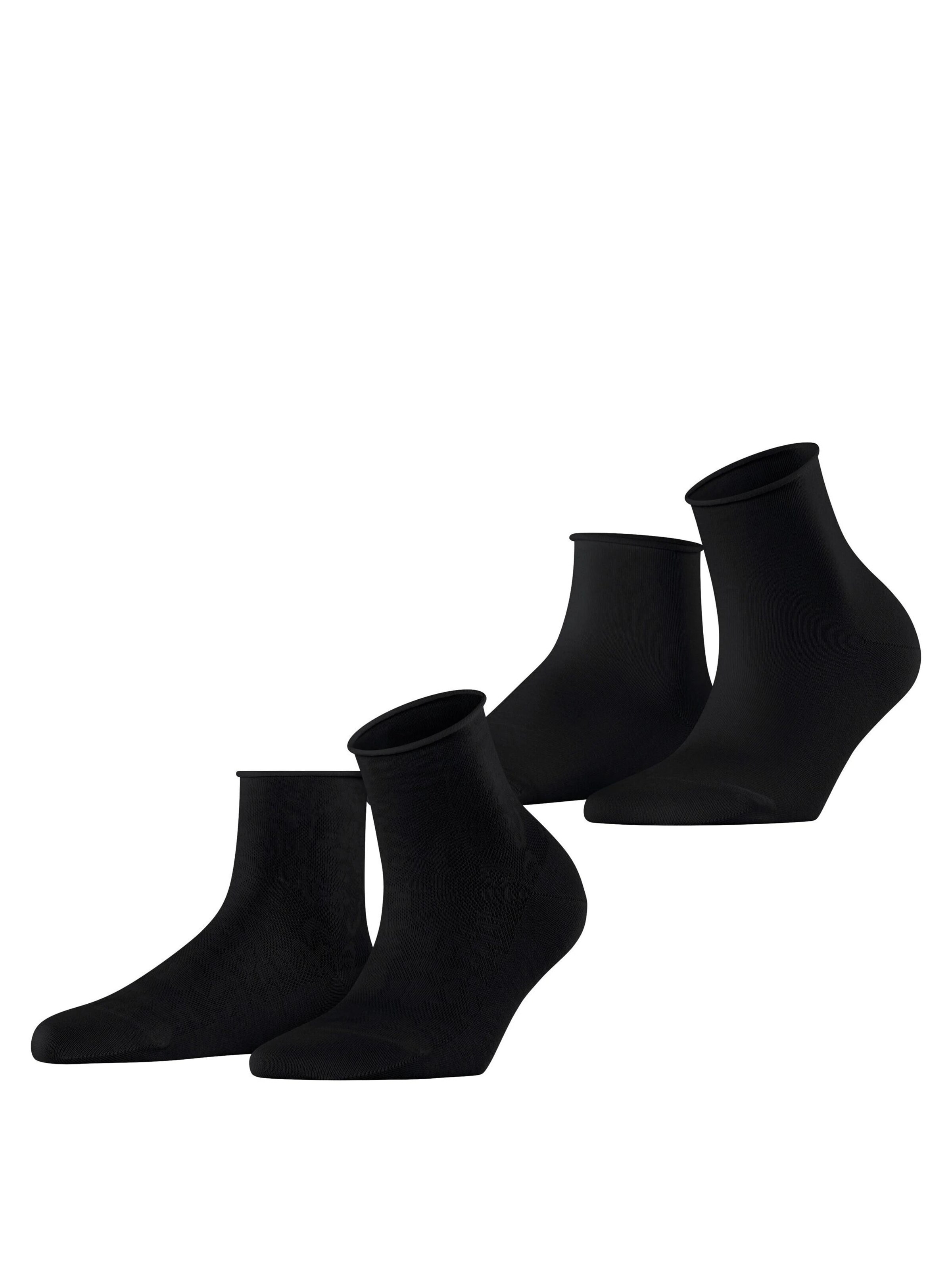 ESPRIT Socken 'Lacy Flowers 2-Pack'‌‌‌‌ in Schwarz: Vorderseite
