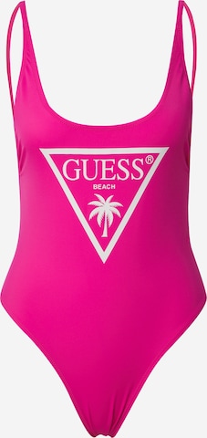 GUESS Korzetová Plavky – pink: přední strana