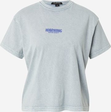 T-shirt 'WARNING' Kaotiko en bleu : devant