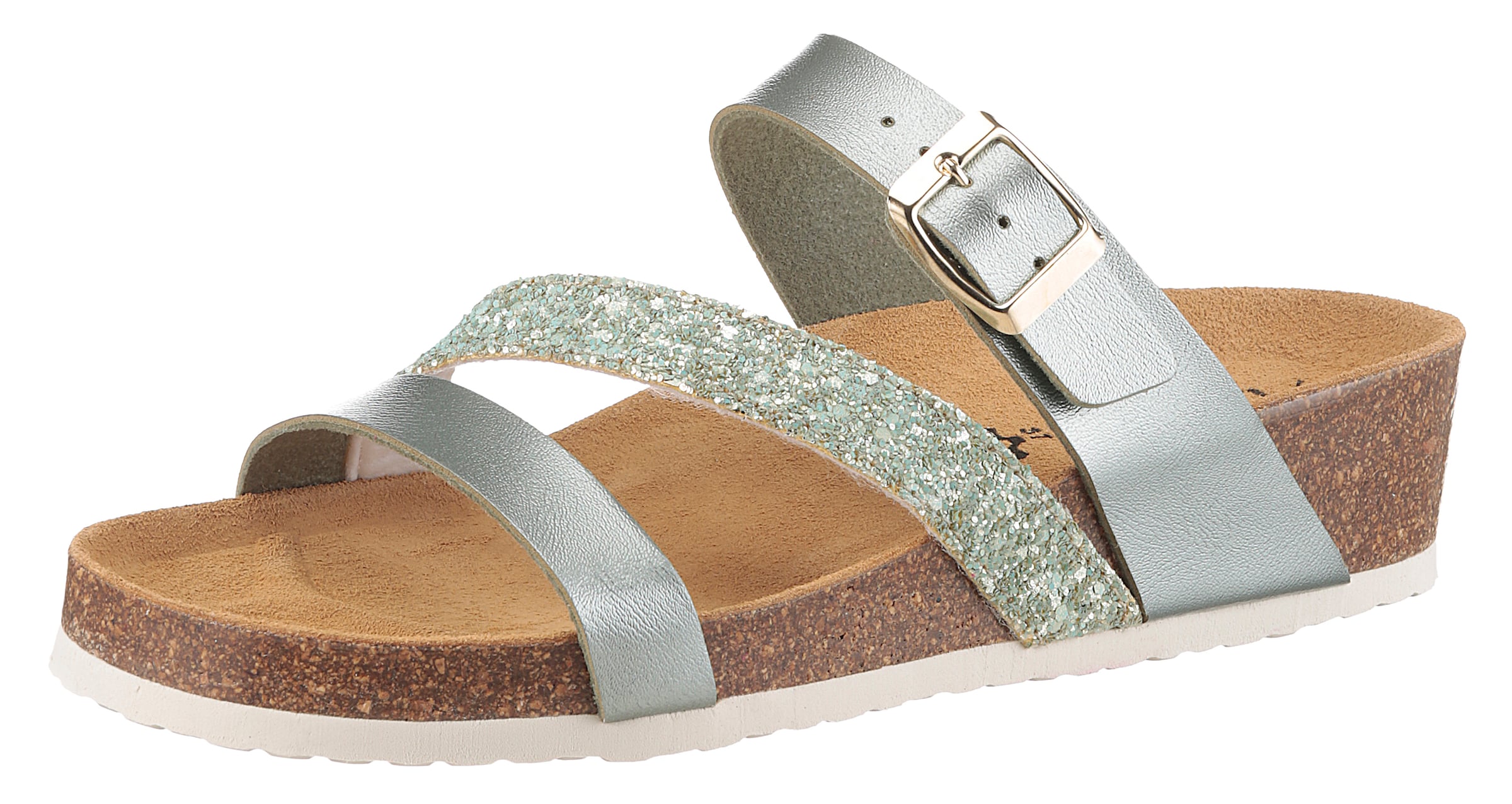 Aniston Mules in Green: front