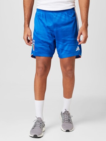 ADIDAS PERFORMANCE Regular Workout Pants 'Italy 23 Home' in Blue: front