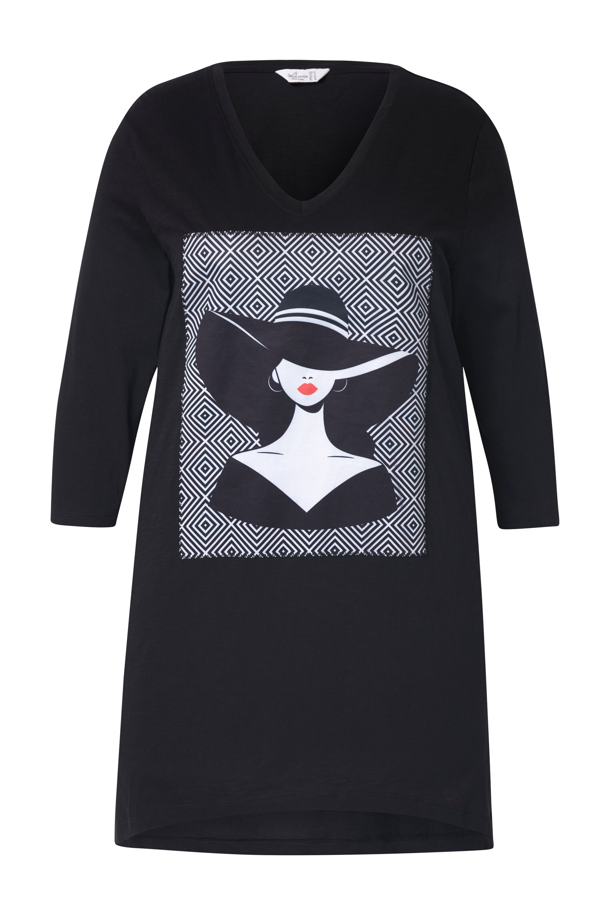 T-shirt MIAMODA en noir : devant