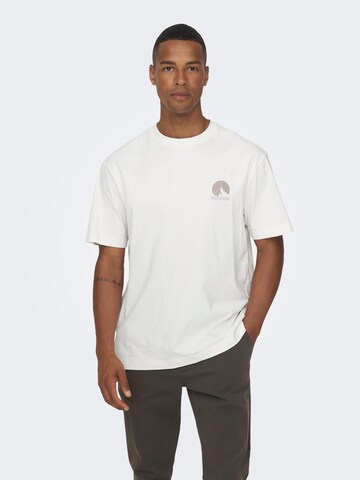 Only & Sons T-shirt 'THOMAS' i vit: framsida