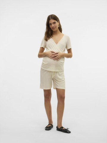MAMALICIOUS - Pijama de pantalón corto 'MLPANSY' en beige