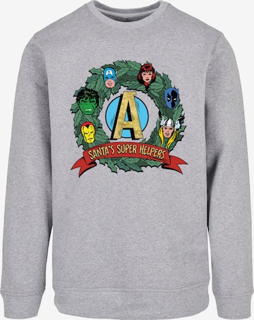 ABSOLUTE CULT Sweatshirt 'Marvel - Santa's Super Helpers' in Grey: front