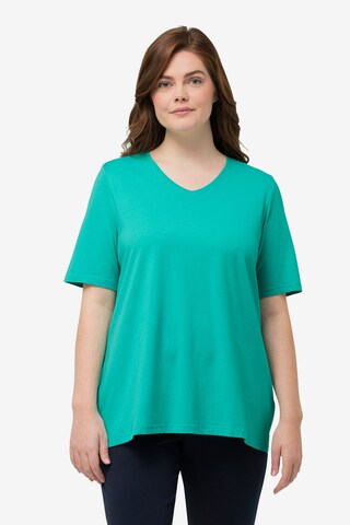 T-shirt Ulla Popken en bleu : devant