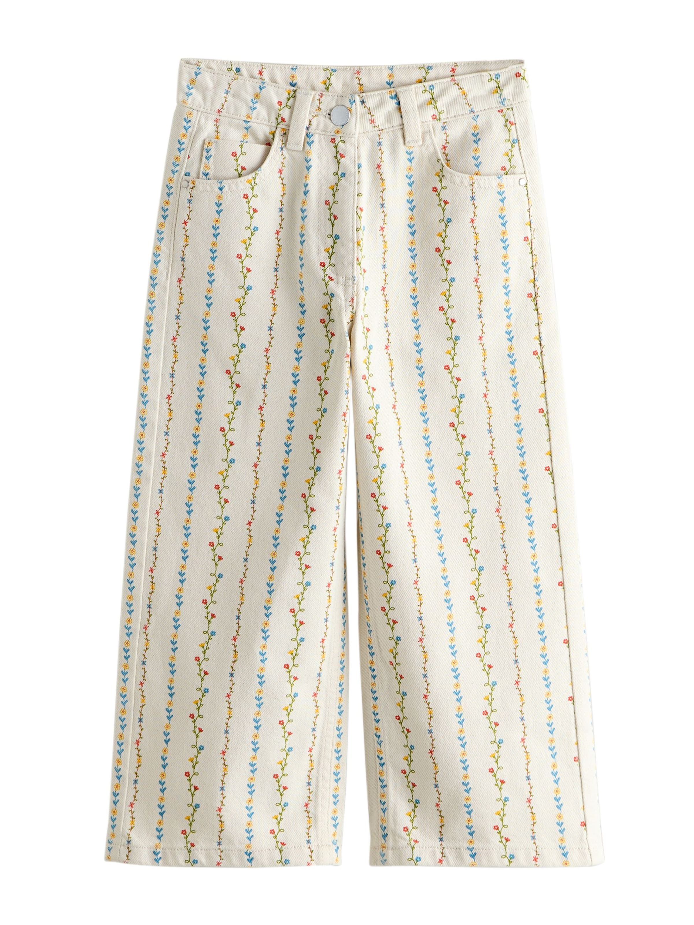 Next Wide leg Jeans in Beige: voorkant