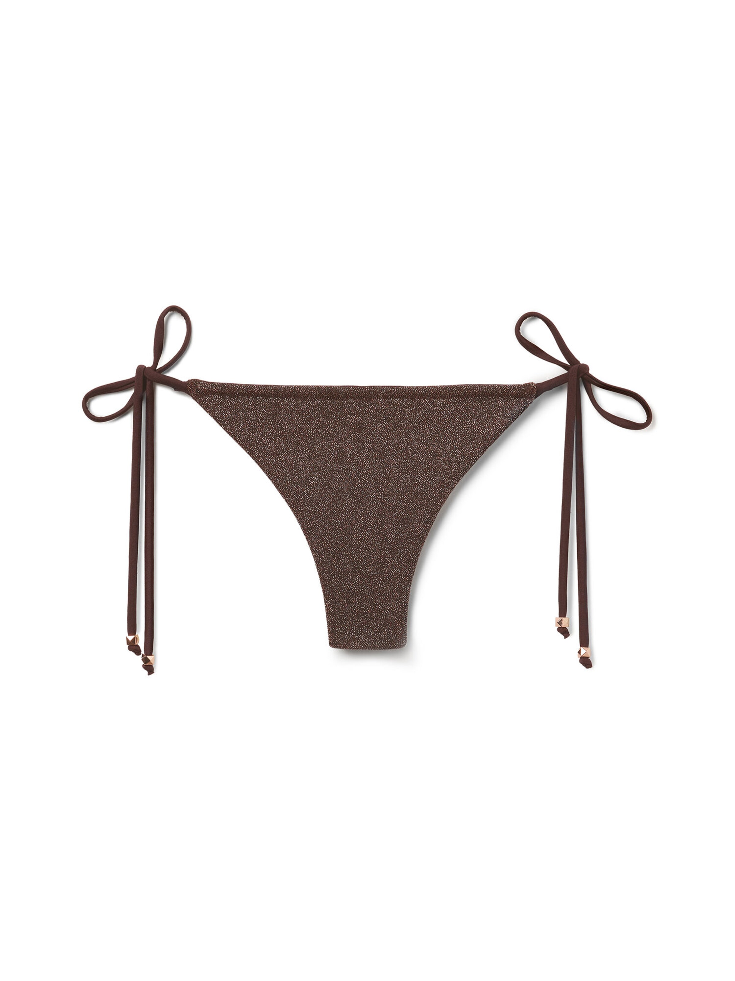 CALZEDONIA Bikini Bottoms 'Brown Glitter' in Brown: front