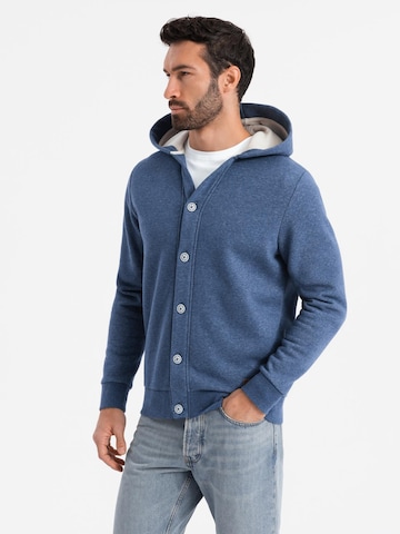 Ombre Sweatvest 'OM-SSZP-0186' in Blauw