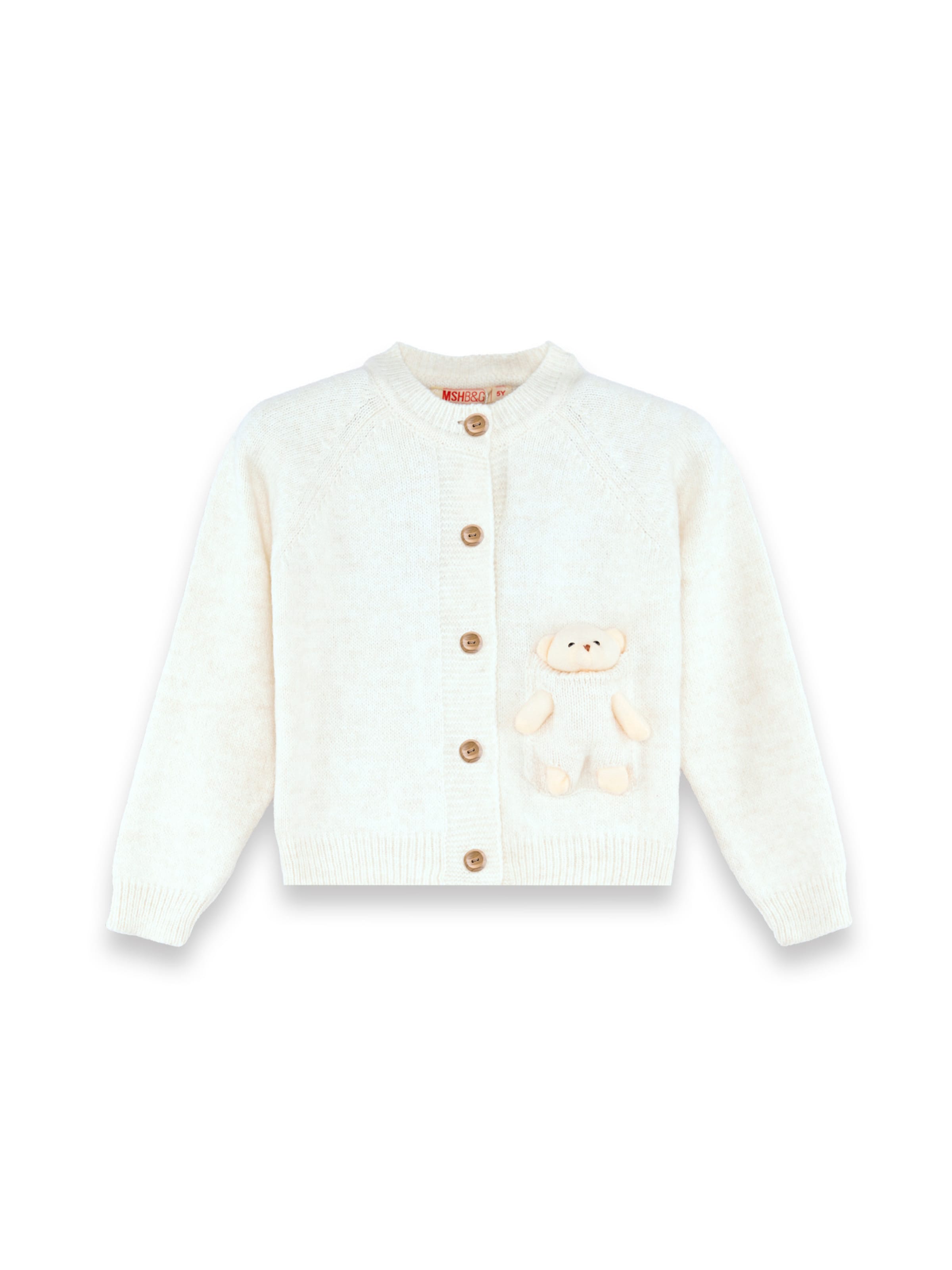 Denokids Gebreid vest ' CFF-25S1-063 ' in Beige: voorkant