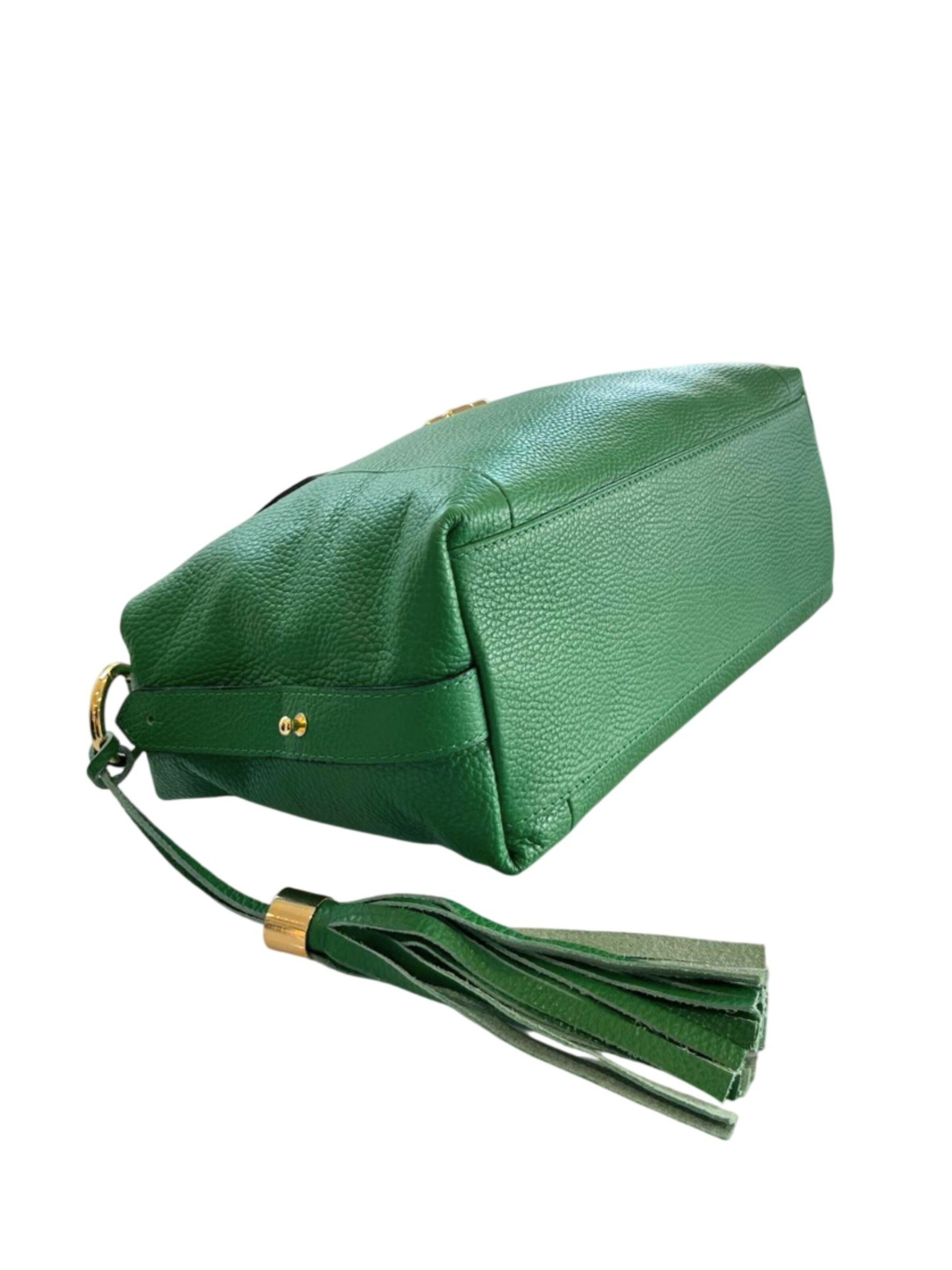 Borsa a mano 'Borsa a Mano Donna Pelle Vacchetta 100% - Modello Lucca Baldinini' di Baldinini Trend in verde