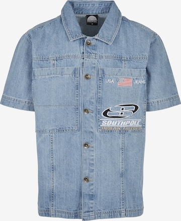 SOUTHPOLE Button Up Shirt in Blue: front