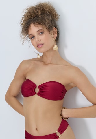 LSCN by LASCANABandeau Bikini gornji dio - crvena boja: prednji dio