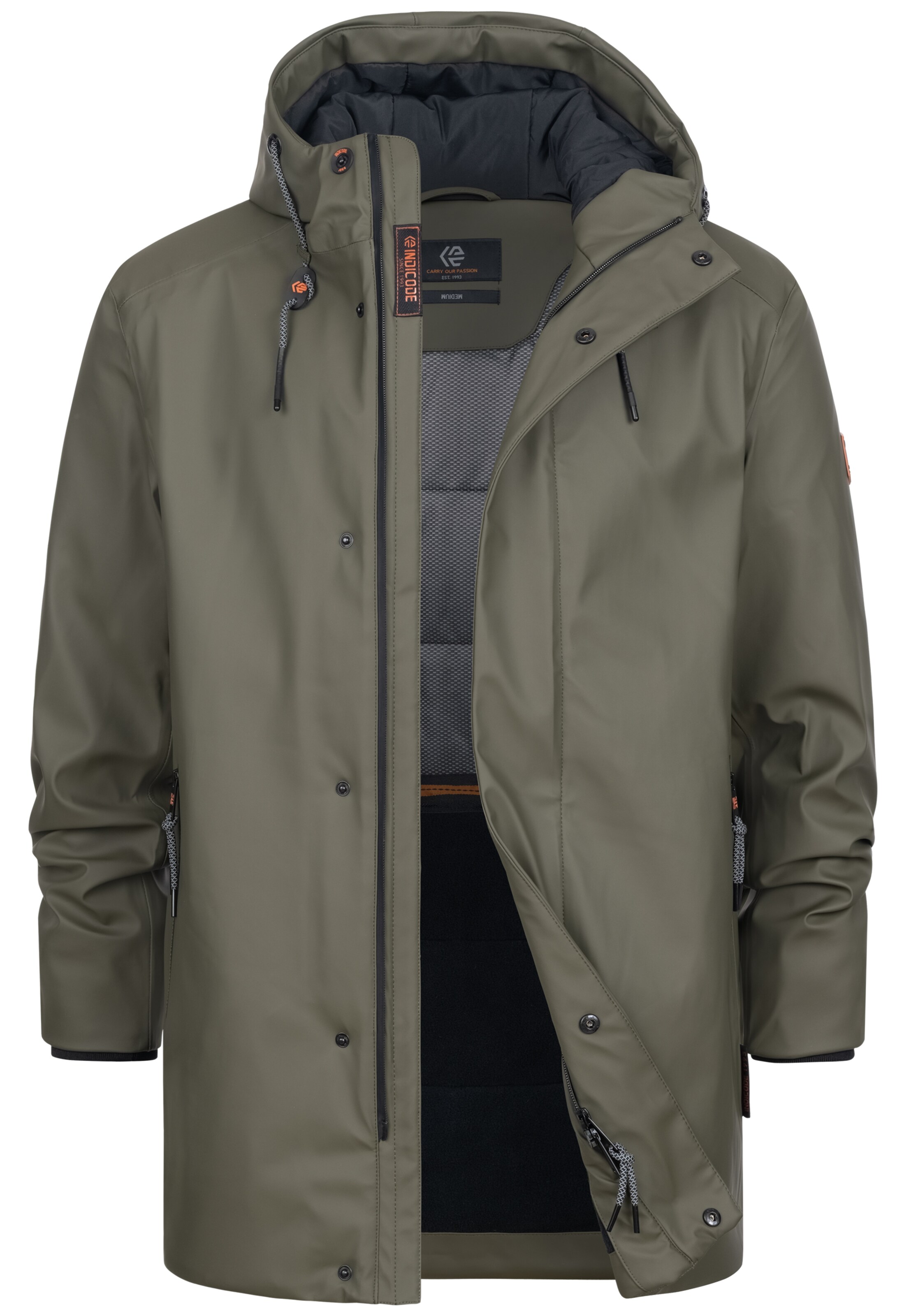 INDICODE JEANS Winterjas in Groen: voorkant