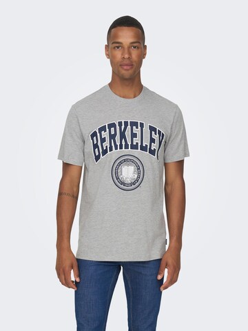 Only & Sons Shirt 'Berkeley' in Grijs: voorkant