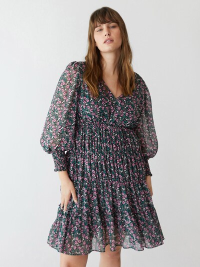 Rochie VIOLETA by Mango pe verde închis / roz / negru / alb, Vizualizare model
