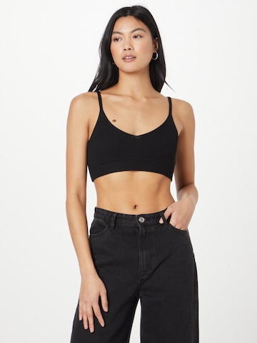 Nasty Gal Bustier Top z dzianiny w kolorze czarny: przód