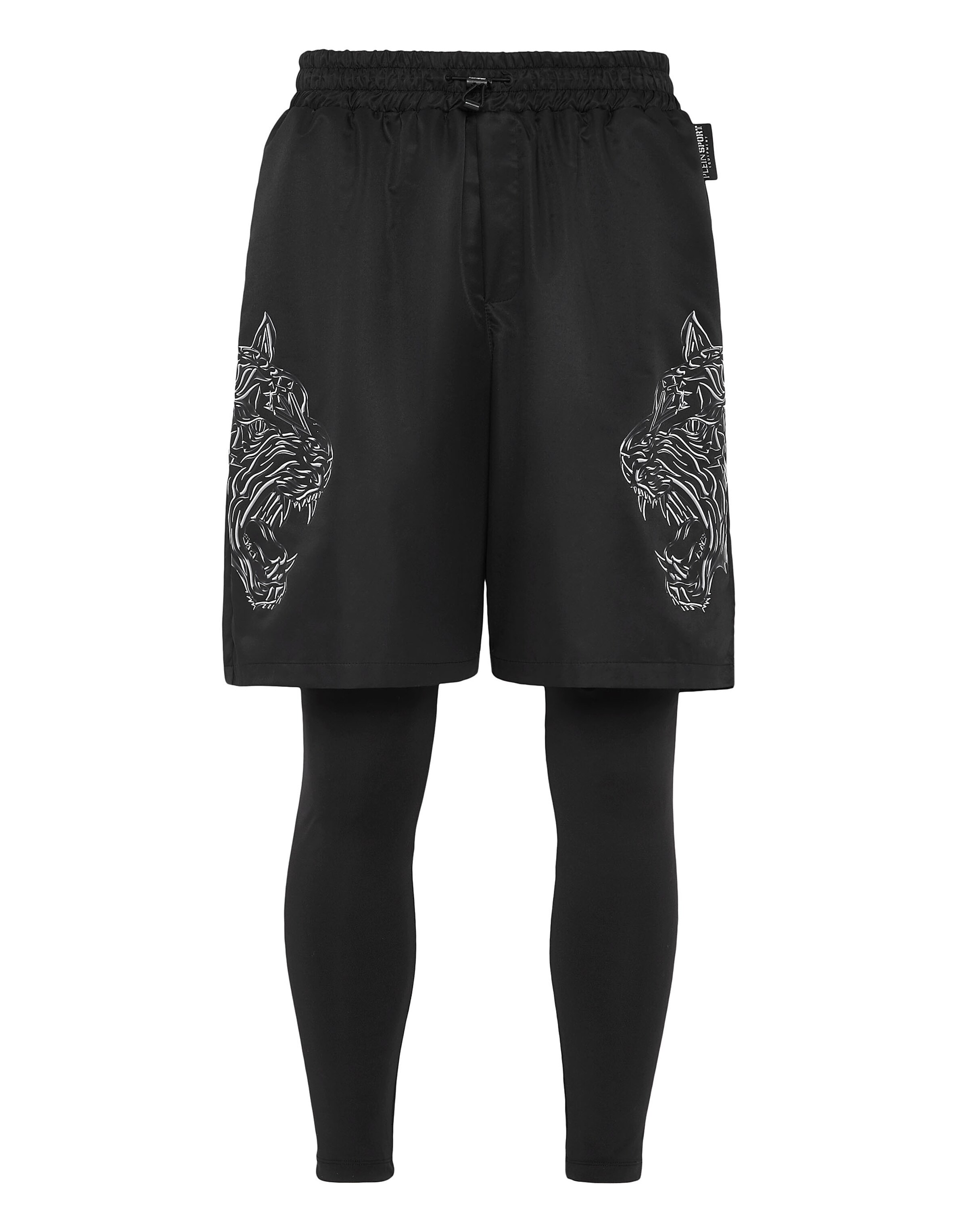 Plein Sport - Skinny Pantalón deportivo 'Tiger' en negro: frente