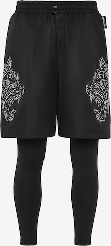 Plein Sport - Skinny Pantalón deportivo 'Tiger' en negro: frente