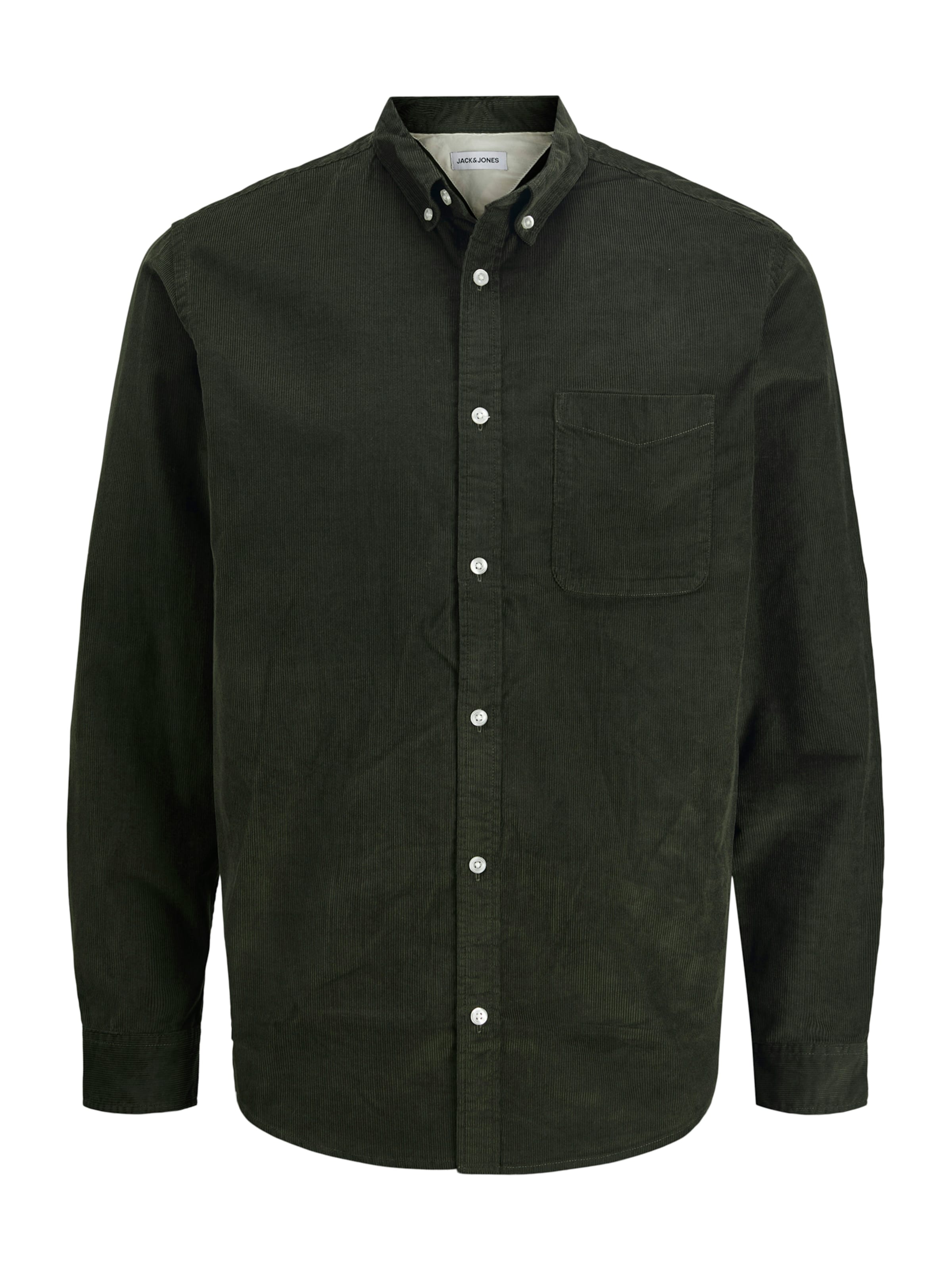 JACK & JONES Regular fit Button Up Shirt 'JJEClassic' in Green: front