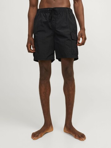 JACK & JONES Board Shorts in Black: front